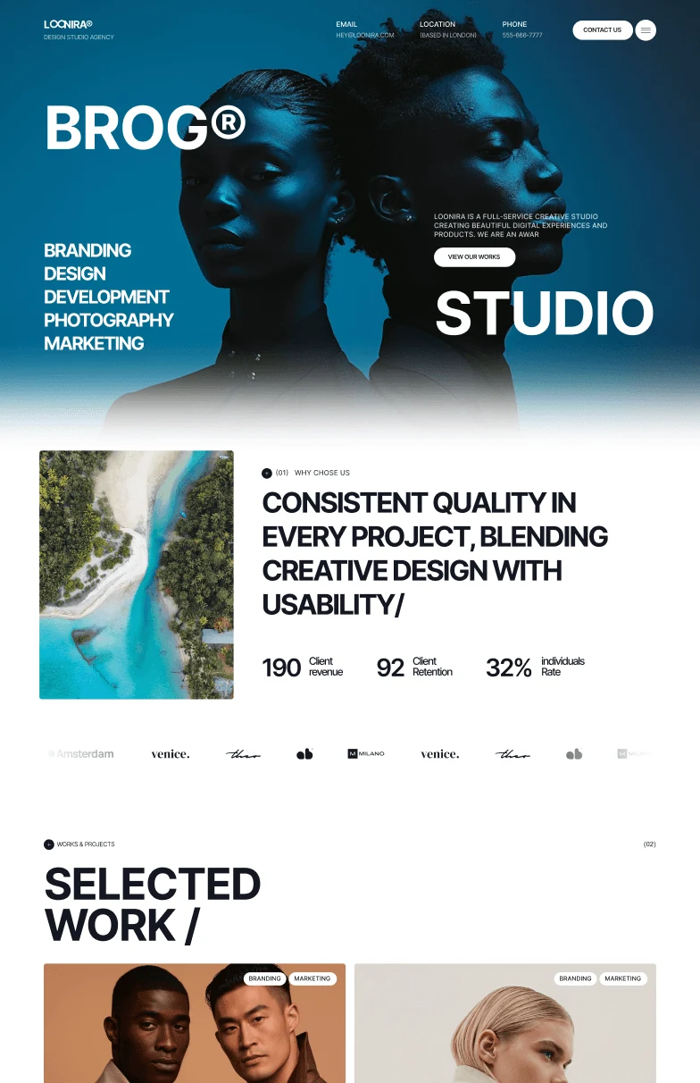 Mavara House website design project mockup